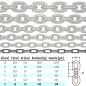 Preview: Edelstahlkette V4A kurzgliedrig an einem Stück Ankerkette rostfrei niro inox