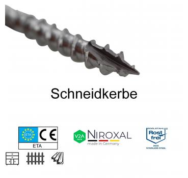 Niroxal Edelstahl Schrauben SPARSET TORX Senkkopf UND Schneidkerbe Schraube für Holz