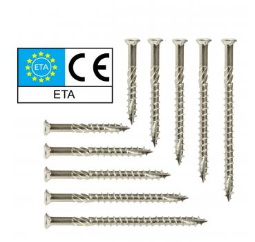 Edelstahl Terassenschrauben TORX Linsen Senkkopf Schraube Schneidkerbe V2A 5mm 40-80mm 25-100 St.