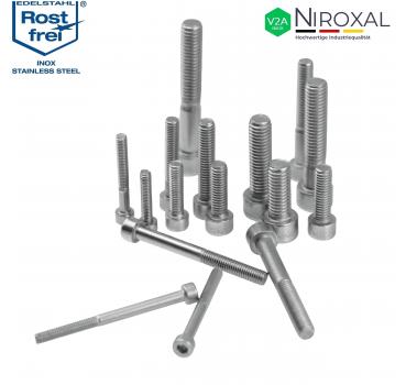 Zylinderkopfschrauben M6 und M8 mit Innensechskant aus V2A Edelstahl rostfrei