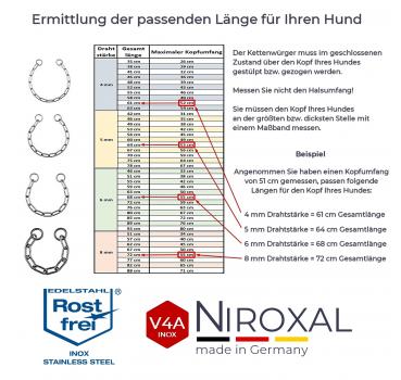 Edelstahl Kettenwürger langgliedrig 4-8 mm Stärke in vielen Längen Hunde Ketten