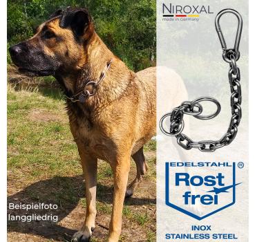 Edelstahl Kombikette kurzgliedrig mit Karabiner für Hunde - Hundehalsband