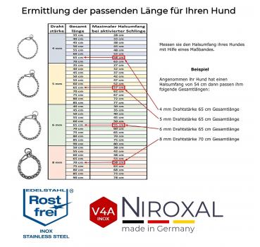 Edelstahl Kombikette kurzgliedrig mit Karabiner für Hunde - Hundehalsband