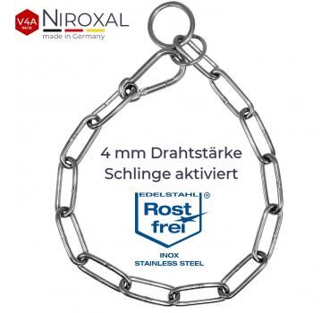 Kombikette aus Edelstahl mit Karabiner langgliedrig Hundekette Halsband Kette