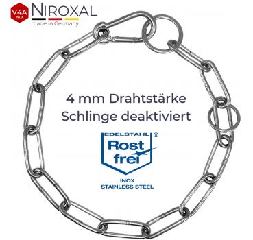 Kombikette aus Edelstahl mit Karabiner langgliedrig Hundekette Halsband Kette