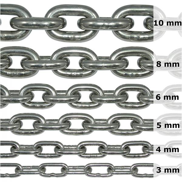 Edelstahlkette V4A kurzgliedrig an einem Stück Ankerkette rostfrei niro inox Edelstahlkette V4A kurzgliedrig an einem Stück Ankerkette rostfrei niro inox