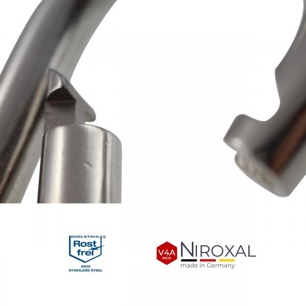 Edelstahlkarabiner mit Kausche robuste Ausführung V4A Edelstahl 4-12 mm Sparpack Edelstahlkarabiner mit Kausche robuste Ausführung V4A Edelstahl 4-12 mm Sparpack