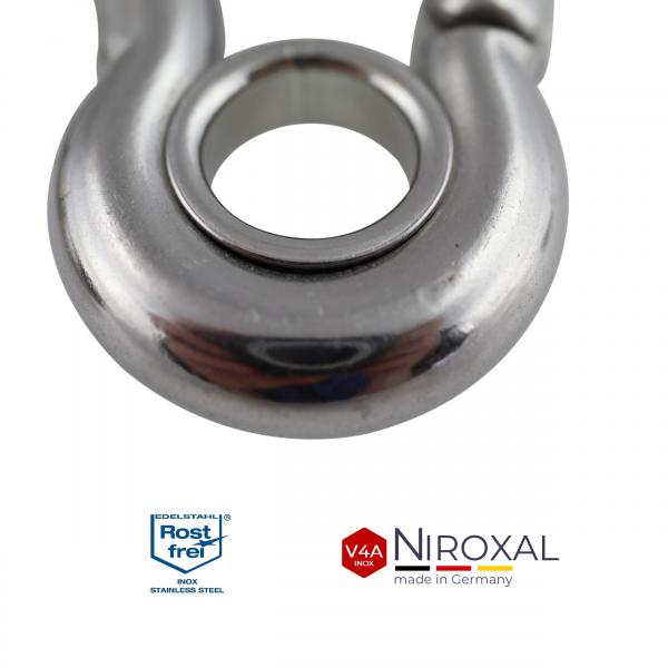 Edelstahlkarabiner mit Kausche robuste Ausführung V4A Edelstahl 4-12 mm Sparpack Edelstahlkarabiner mit Kausche robuste Ausführung V4A Edelstahl 4-12 mm Sparpack