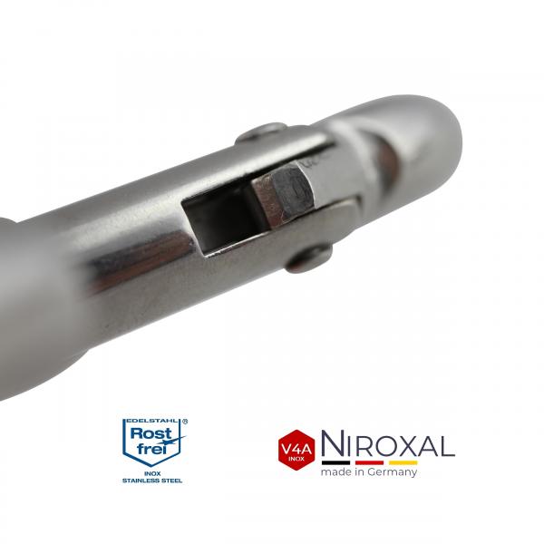 Edelstahlkarabiner mit Kausche robuste Ausführung V4A Edelstahl 4-12 mm Sparpack Edelstahlkarabiner mit Kausche robuste Ausführung V4A Edelstahl 4-12 mm Sparpack