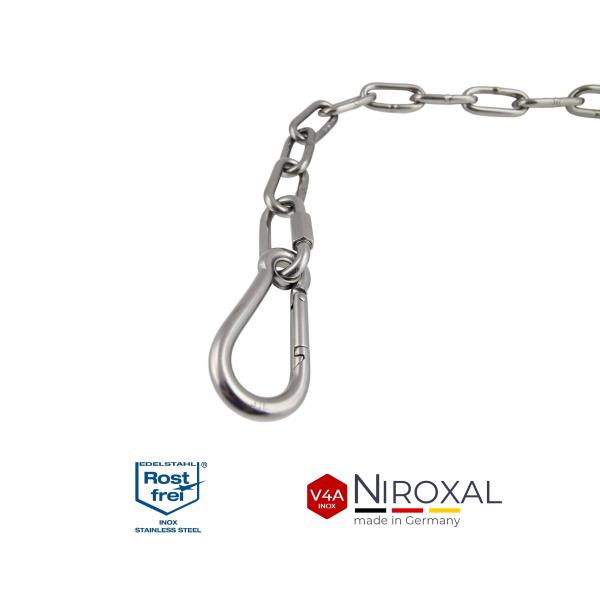 Edelstahlkarabiner mit Kausche robuste Ausführung V4A Edelstahl 4-12 mm Sparpack Edelstahlkarabiner mit Kausche robuste Ausführung V4A Edelstahl 4-12 mm Sparpack