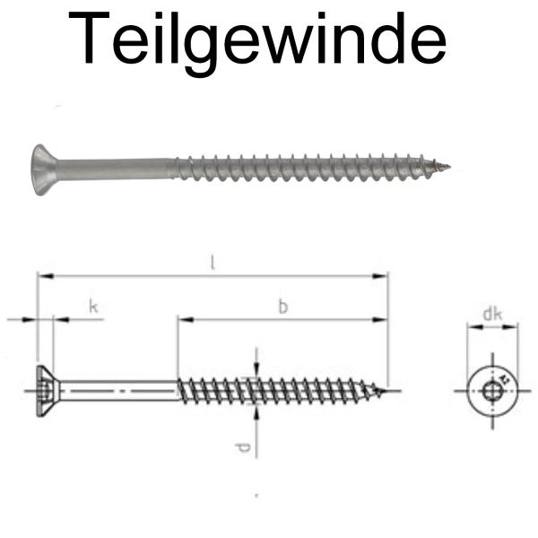 Niroxal Edelstahl Schrauben SPARSET TORX Senkkopf UND Schneidkerbe Schraube für Holz