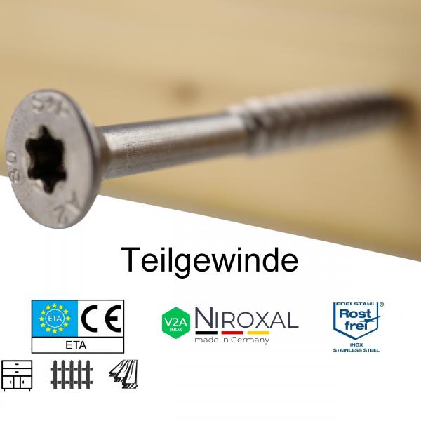 Niroxal Edelstahl Schrauben SPARSET TORX Senkkopf UND Schneidkerbe Schraube für Holz Niroxal Edelstahl Schrauben SPARSET TORX Senkkopf UND Schneidkerbe Schraube für Holz
