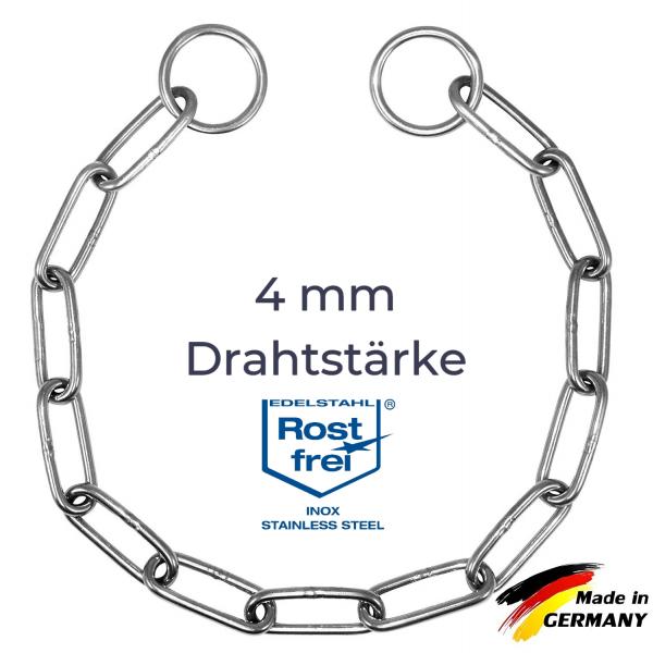 Edelstahl Kettenwürger langgliedrig 4-8 mm Stärke in vielen Längen Hunde Ketten